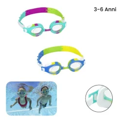 OCCHIALINI DA NUOTO PISCINA MARE SWIRL PER BAMBINI 3+ANNI COLORI ASSORTITI 21099