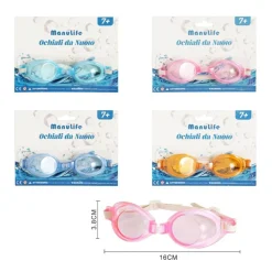 OCCHIALINI DA NUOTO PISCINA IN SILICONE IMPERMEABILE ANTIAPPANNAMENTO 4 COLORI 605420