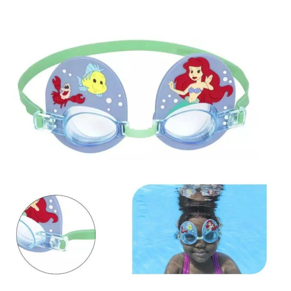 OCCHIALINI DISNEY SIRENETTA ARIEL BAMBINI REGOLABILI NUOTO PISCINA MARE ESTATE