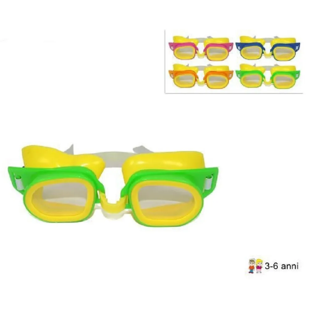 OCCHIALINI MARE PER BAMBINI 3-6 ANNI DA NUOTO SPORT PISCINA 4 COLORI ASSORTITI
