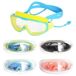OCCHIALINI MASCHERA DA NUOTO CON TAPPI INCORPORATI PISCINA MARE ESTATE 4 COLORI 605424