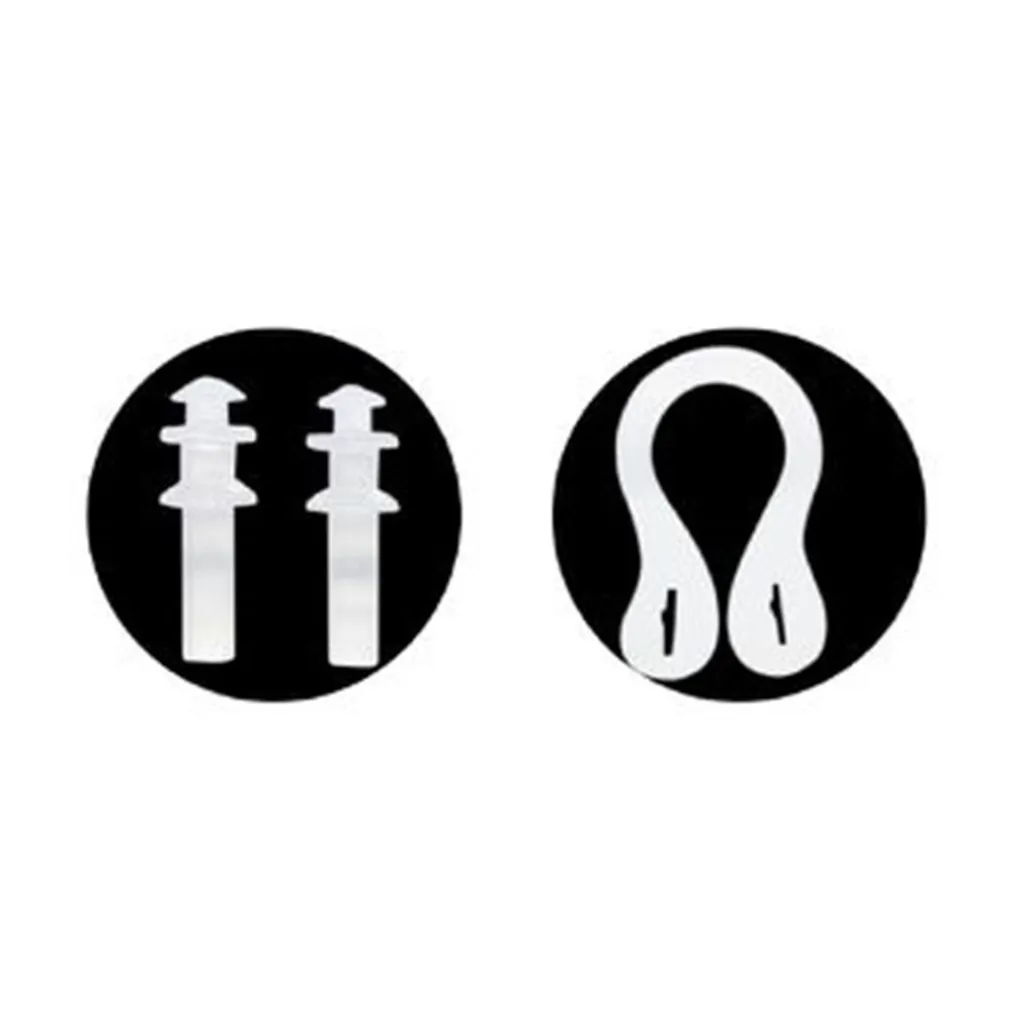 OCCHIALINI NUOTO CON TAPPI PER NASO ORECCHIE REGOLABILI ANTIAPPANNAMENTO 5 COLORI 605422