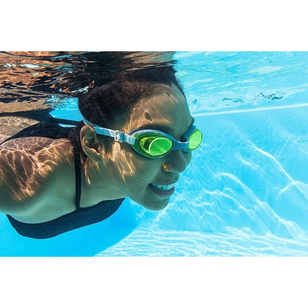 OCCHIALINI NUOTO PISCINA ACTIWEAR 14+ ANNI IN SILICONE 3 COLORI ASSORTITI 21051