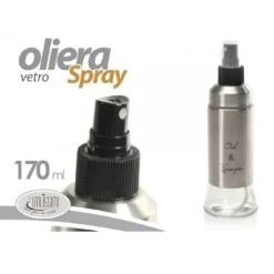 OLIERA BOTTIGLIA CON EROGATORE SPRAY OLIO CONDIMENTO VETRO 170ML SATINATO 813108