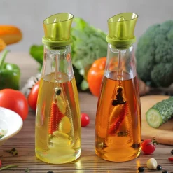 OLIERA CON INFUSORE IN VETRO VERDE CAPACITÀ DA 250 ML PER CONDIRE ALIMENTI CUCINA