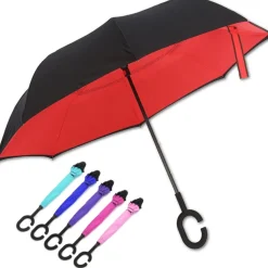 OMBRELLO REVERSIBILE APERTURA AL CONTRARIO AUTO ROVESCIATO ANTI PIOGGIA MODA