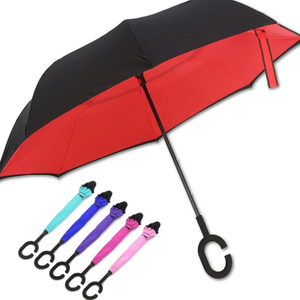 OMBRELLO REVERSIBILE APERTURA AL CONTRARIO AUTO ROVESCIATO ANTI PIOGGIA MODA