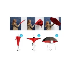 OMBRELLO REVERSIBILE APERTURA AL CONTRARIO AUTO ROVESCIATO ANTI PIOGGIA MODA