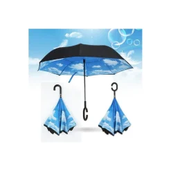 OMBRELLO REVERSIBILE APERTURA AL CONTRARIO AUTO ROVESCIATO ANTI PIOGGIA MODA