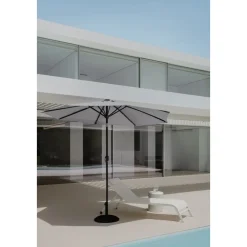 OMBRELLONE DA GIARDINO GAZEBO OMBRELLO PARASOLE 236XØ270CM GRIGIO CON MANOVELLA 206425