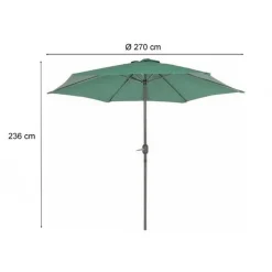 OMBRELLONE DA GIARDINO GAZEBO OMBRELLO PARASOLE 236XØ270CM VERDE CON MANOVELLA 206423