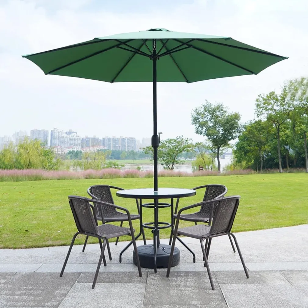 OMBRELLONE DA GIARDINO GAZEBO OMBRELLO PARASOLE 236XØ270CM VERDE CON MANOVELLA 206423