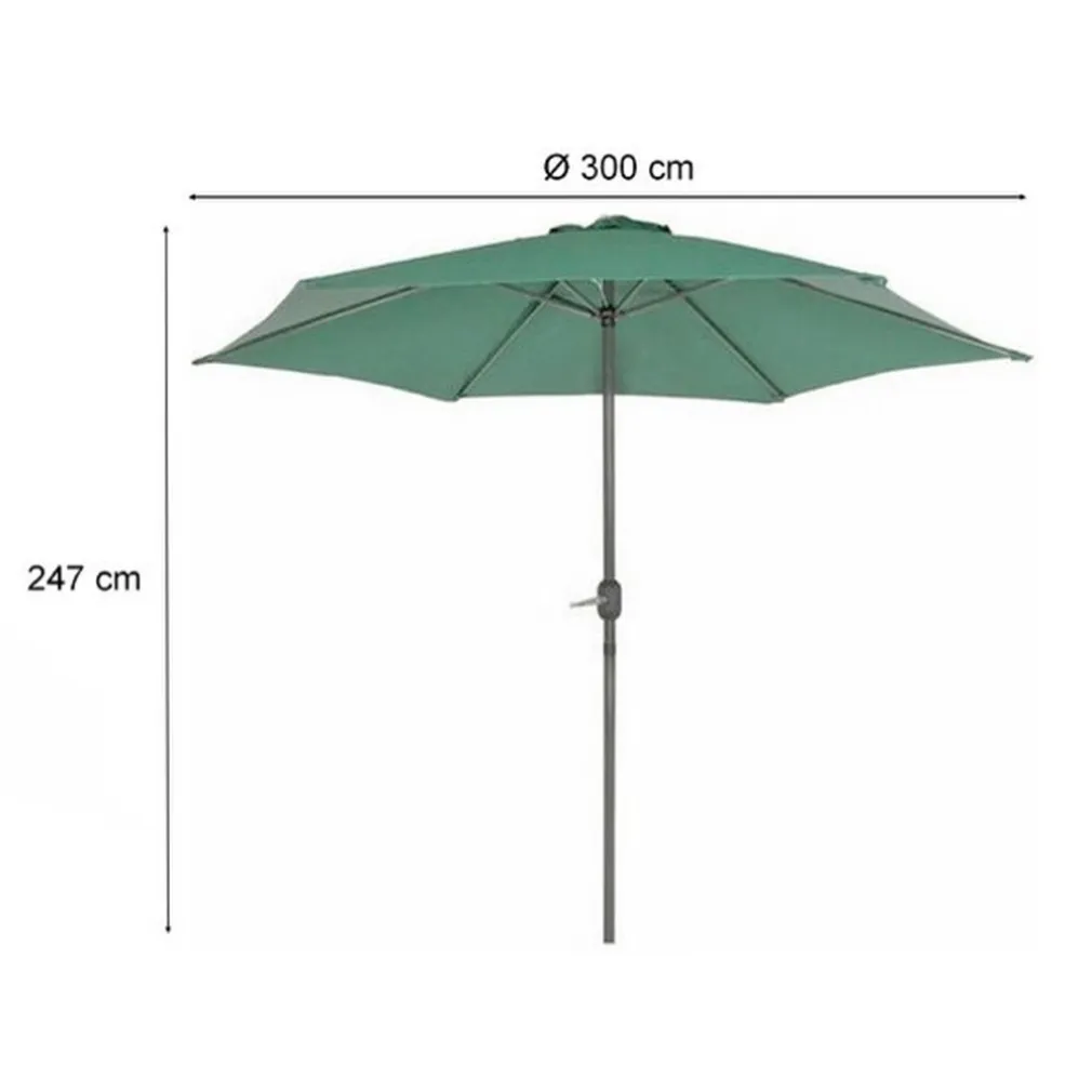 OMBRELLONE DA GIARDINO GAZEBO IN ALLUMINIO OMBRELLO PARASOLE 247XØ300CM VERDE 206420