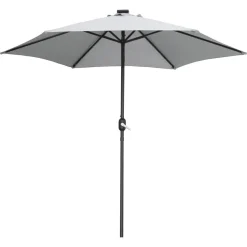 OMBRELLONE DA GIARDINO PARASOLE PISCINA TERRAZZA Ø270X220CM GRIGIO MANOVELLA 017059