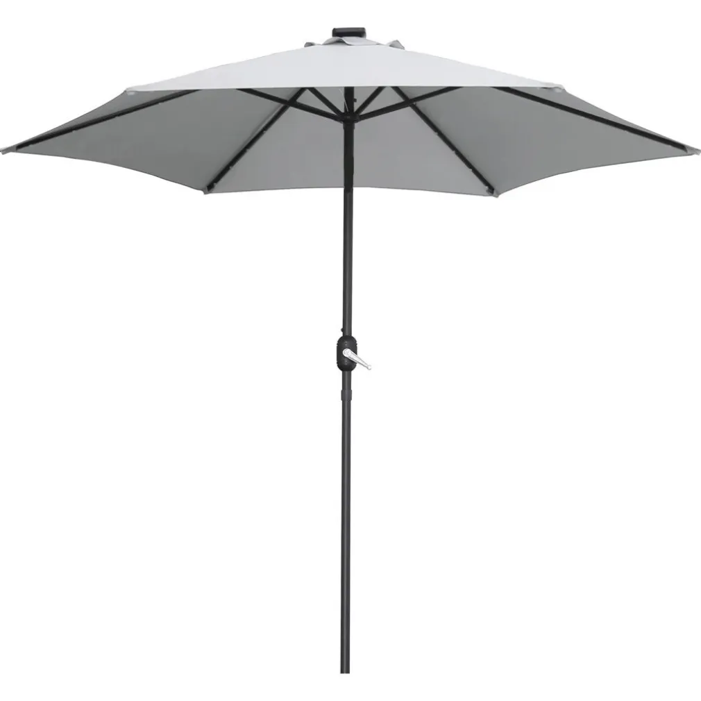 OMBRELLONE DA GIARDINO PARASOLE PISCINA TERRAZZA Ø270X220CM GRIGIO MANOVELLA 017059