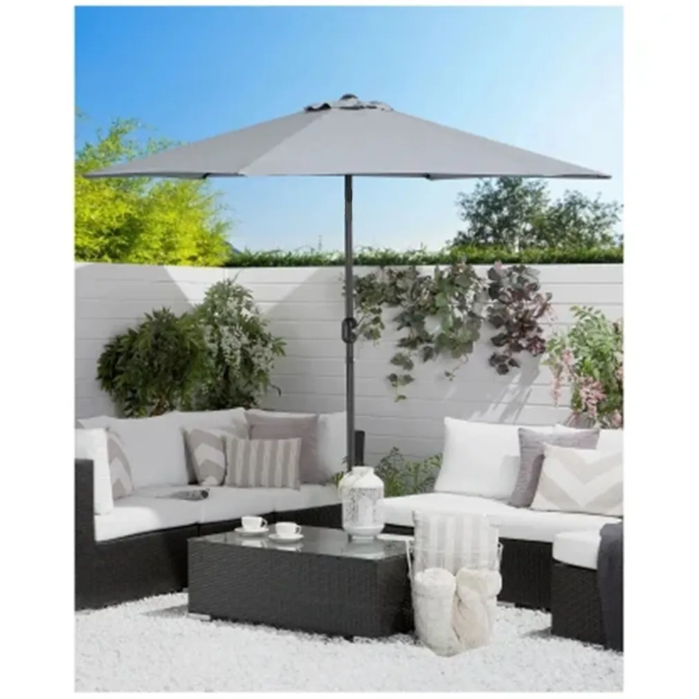 OMBRELLONE DA GIARDINO PARASOLE PISCINA TERRAZZA Ø270X220CM GRIGIO MANOVELLA 017059