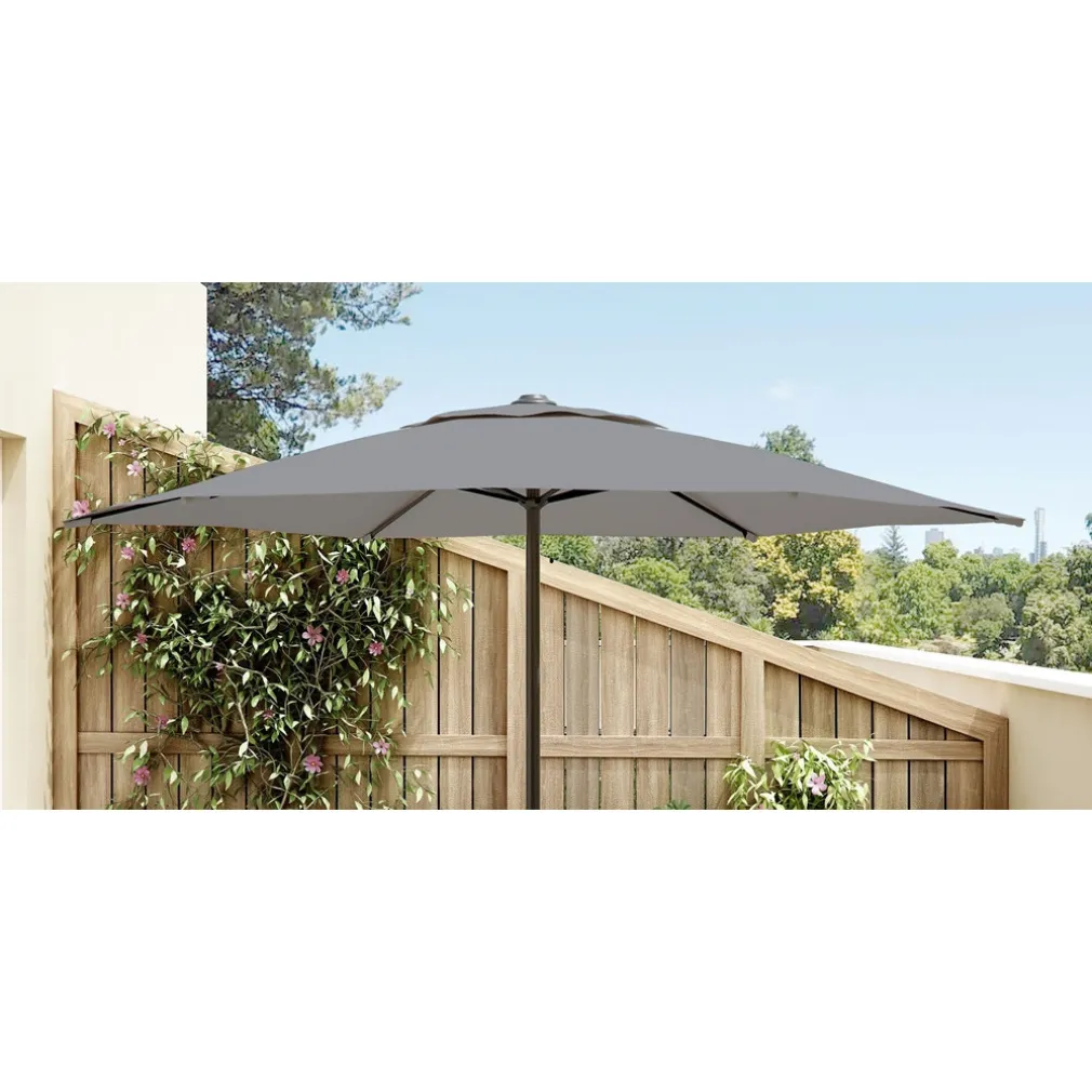 OMBRELLONE DA GIARDINO PARASOLE PISCINA TERRAZZA Ø270X220CM GRIGIO MANOVELLA 017059