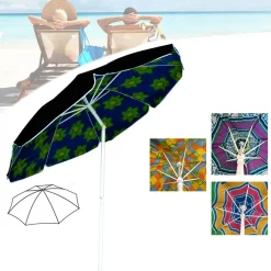 OMBRELLONE DA SPIAGGIA DIAMETRO 200 CM ANTIVENTO CON SNODO + SACCA CON TRACOLLA