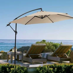 OMBRELLONE GIARDINO DECENTRATO 3X3 CON PENDENTE PALO ALLUMINIO GAZEBO ANTIVENTO