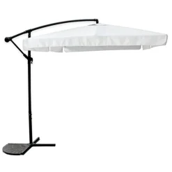 OMBRELLONE LATERALE DA GIARDINO PROTEZIONE SOLE 2X3MT IMPERMEABILE BIANCO CON BASE 223213