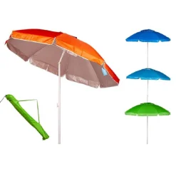 OMBRELLONE MARE 180 CM CON SNODO PALO ACCIAIO CON SACCA COLORI ASSORTITI 4096258