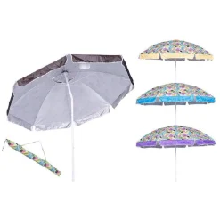 OMBRELLONE MARE 200 CM SNODO 32 STECCHE NYLON BORSA 4 MODELLI ASSORTITI 4096242