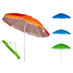 OMBRELLONE MARE 240CM CON SNODO PALO ACCIAIO CON SACCA COLORI ASSORTITI 4096260