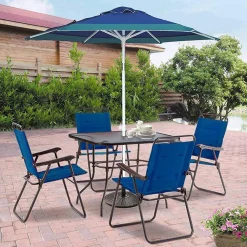 OMBRELLONE MARE SPIAGGIA GIARDINO ACCIAIO GRANDE 210CM TURCHESE BLU CON CUSTODIA
