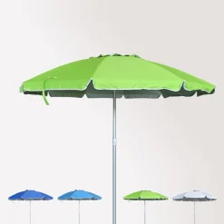 OMBRELLONE MARE SPIAGGIA GIARDINO METALLO 210 CM CON CUSTODIA COLORE VERDE