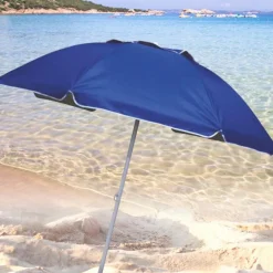 OMBRELLONE MARE SPIAGGIA GIARDINO PALO ALLUMINIO E TESSUTO GRANDE 240CM BLU