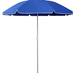 OMBRELLONE MARE SPIAGGIA GIARDINO PALO ALLUMINIO E TESSUTO GRANDE 240CM BLU