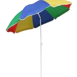 OMBRELLONE MARE SPIAGGIA GIARDINO ACCIAIO GRANDE 210 CM ARCOBALENO COLORATO