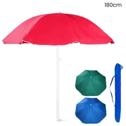 OMBRELLONE SPIAGGIA MARE DA 180 CM TINTA UNITA REGOLABILE CON SACCA TRASPORTO 618405