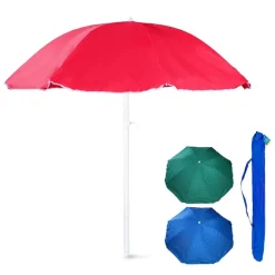 OMBRELLONE SPIAGGIA MARE DA 180 CM TINTA UNITA REGOLABILE CON SACCA TRASPORTO 618405