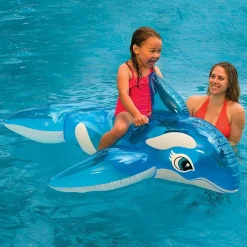 ORCA CAVALCABILE GIOCO GONFIABILE PER BAMBINI 152X144CM MARE PISCINA BLU
