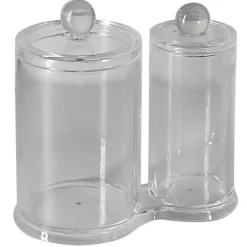 ORGANIZER DOPPIO COMPARTO PORTA DISCHETTI STRUCCANTI COTTON FIOC COSMETICI ESPOSITORE