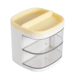 ORGANIZER GIALLO CON CASSETTI ORGANIZZATORE SCRIVANIA PENNE TRUCCO CANCELLERIA