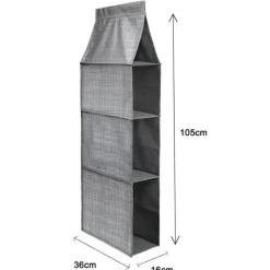 ORGANIZER GRUCCIA PER ARMADIO CON 3 RIPIANI SCOMPARTI TESSUTO SALVASPAZIO 69723