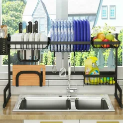ORGANIZER ORGANIZZATORE PER CUCINA SCOLAPIATTI SCAFFALE DA APPOGGIO RIPIANI 62CM