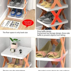 ORGANIZER PER SCARPIERA VERTICALE MONTAGGIO RAPIDO 7 LIVELLI RIPIANO PIEGHEVOLE