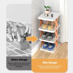 ORGANIZER PER SCARPIERA VERTICALE MONTAGGIO RAPIDO 7 LIVELLI RIPIANO PIEGHEVOLE