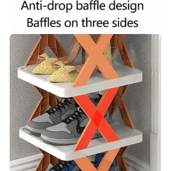 ORGANIZER PER SCARPIERA VERTICALE MONTAGGIO RAPIDO 7 LIVELLI RIPIANO PIEGHEVOLE