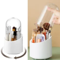 ORGANIZER PORTA TRUCCO ANTI POLVERE MAKE UP TAZZA ROTANTE 360° IMPERMEABILE