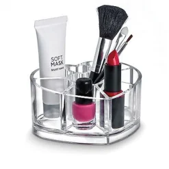 ORGANIZER PORTA TRUCCO FORMA DI CUORE SCATOLA PORTATRUCCHI COSMETICI 8 SCOMPARTI