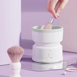 ORGANIZER PORTATILE AUTOMATICO STRUMENTO PER LA PULIZIA PROFONDA PENNELLI TRUCCO