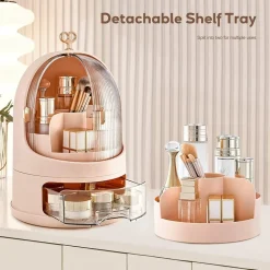 ORGANIZER PORTATILE MULTIFUNZIONALE ORGANIZZATORE COSMETICI GIOIELLI ANTIPOLVERE CASSETTO