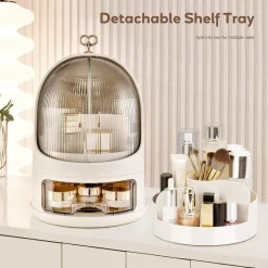 ORGANIZER PORTATILE MULTIFUNZIONALE ORGANIZZATORE COSMETICI GIOIELLI ANTIPOLVERE CASSETTO