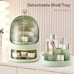 ORGANIZER PORTATILE MULTIFUNZIONALE ORGANIZZATORE COSMETICI GIOIELLI ANTIPOLVERE CASSETTO