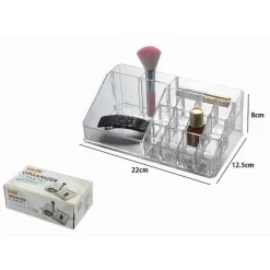 ORGANIZER PORTATRUCCHI TRASPARENTE 16 SCOMPARTI COSMETICI ESPOSITORE MAKEUP 10250