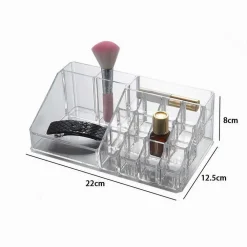 ORGANIZER PORTATRUCCHI TRASPARENTE 16 SCOMPARTI COSMETICI ESPOSITORE MAKEUP 10250